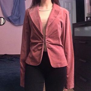 FANG Pink Velvet Blazer